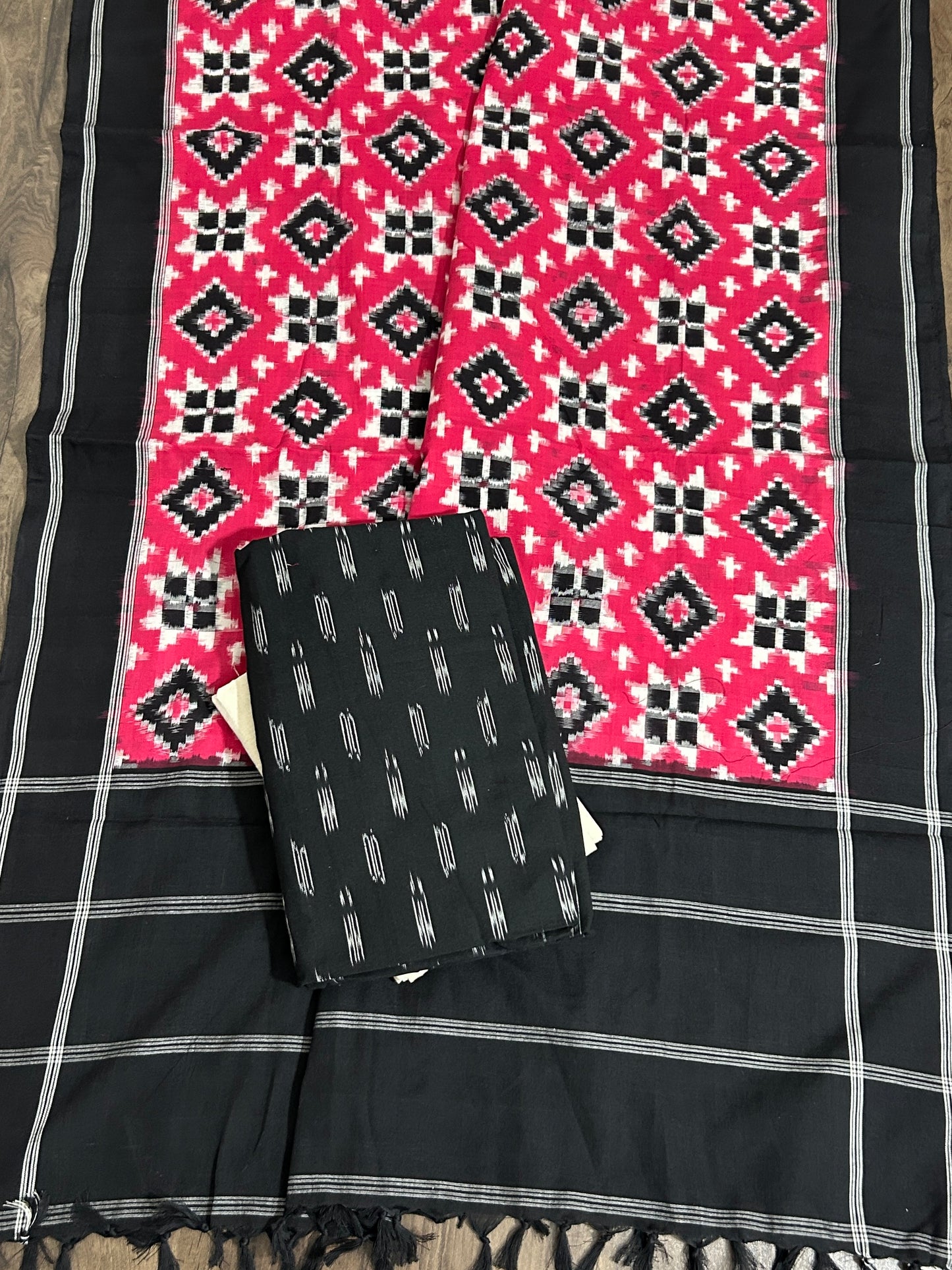 Telia Rumal Double Ikat Cotton Dress Material