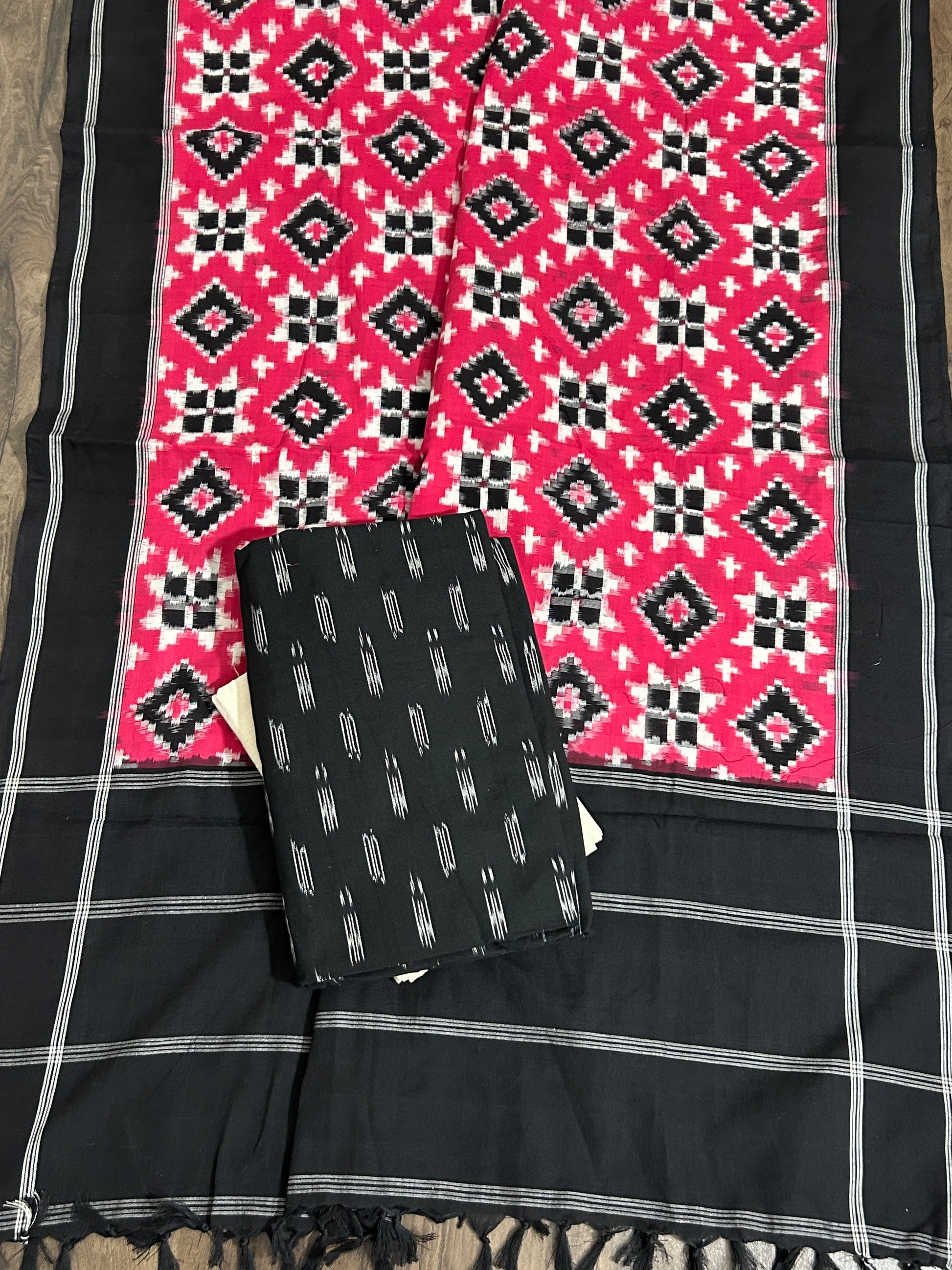 Telia Rumal Double Ikat Cotton Dress Material