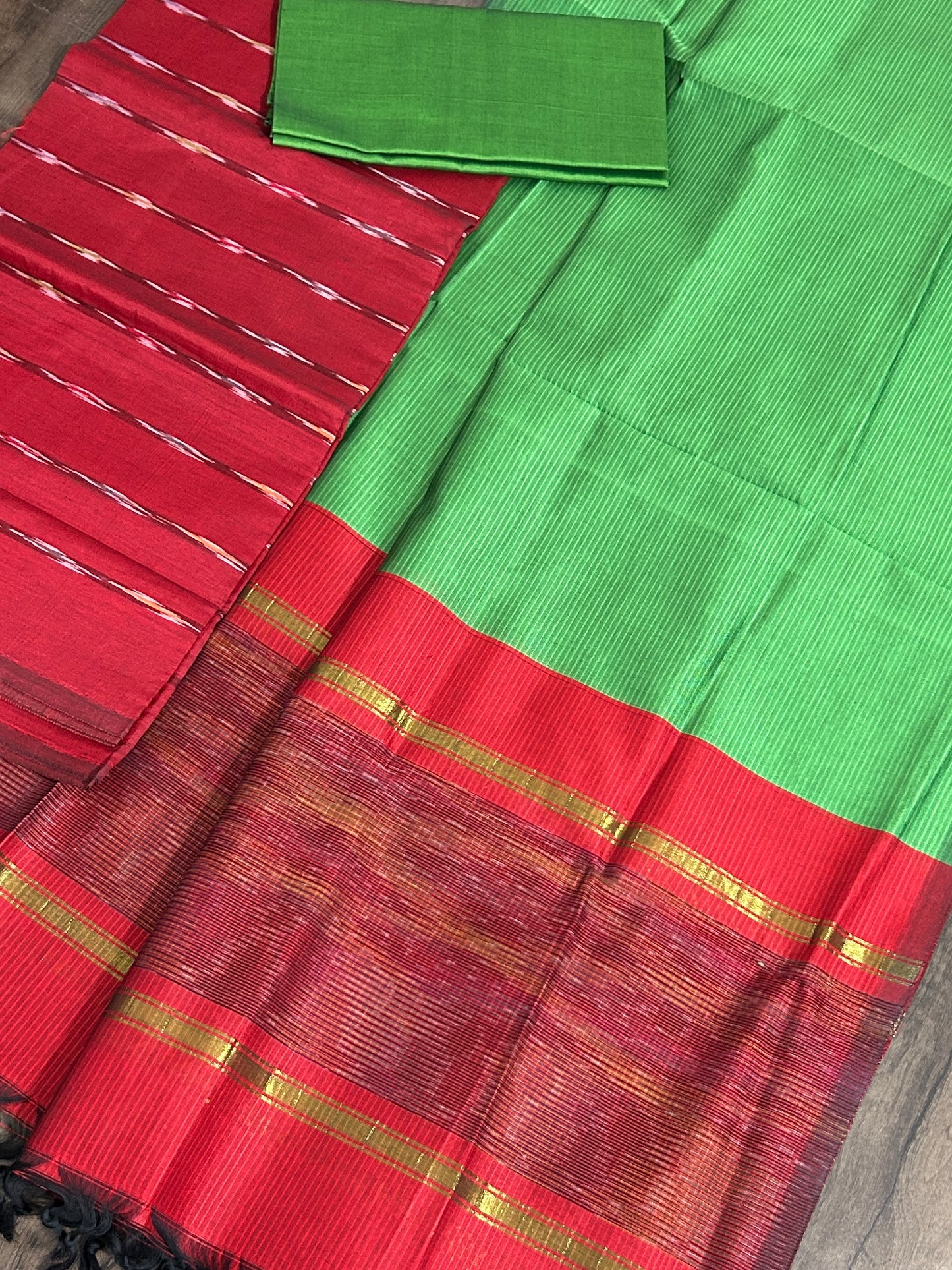 Ikat Cotton Silk Dress Material