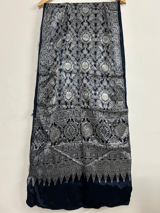 Ajrakh Mashroo Silk Stole