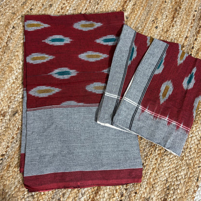 Ikat Double Cot Cotton Bedsheet
