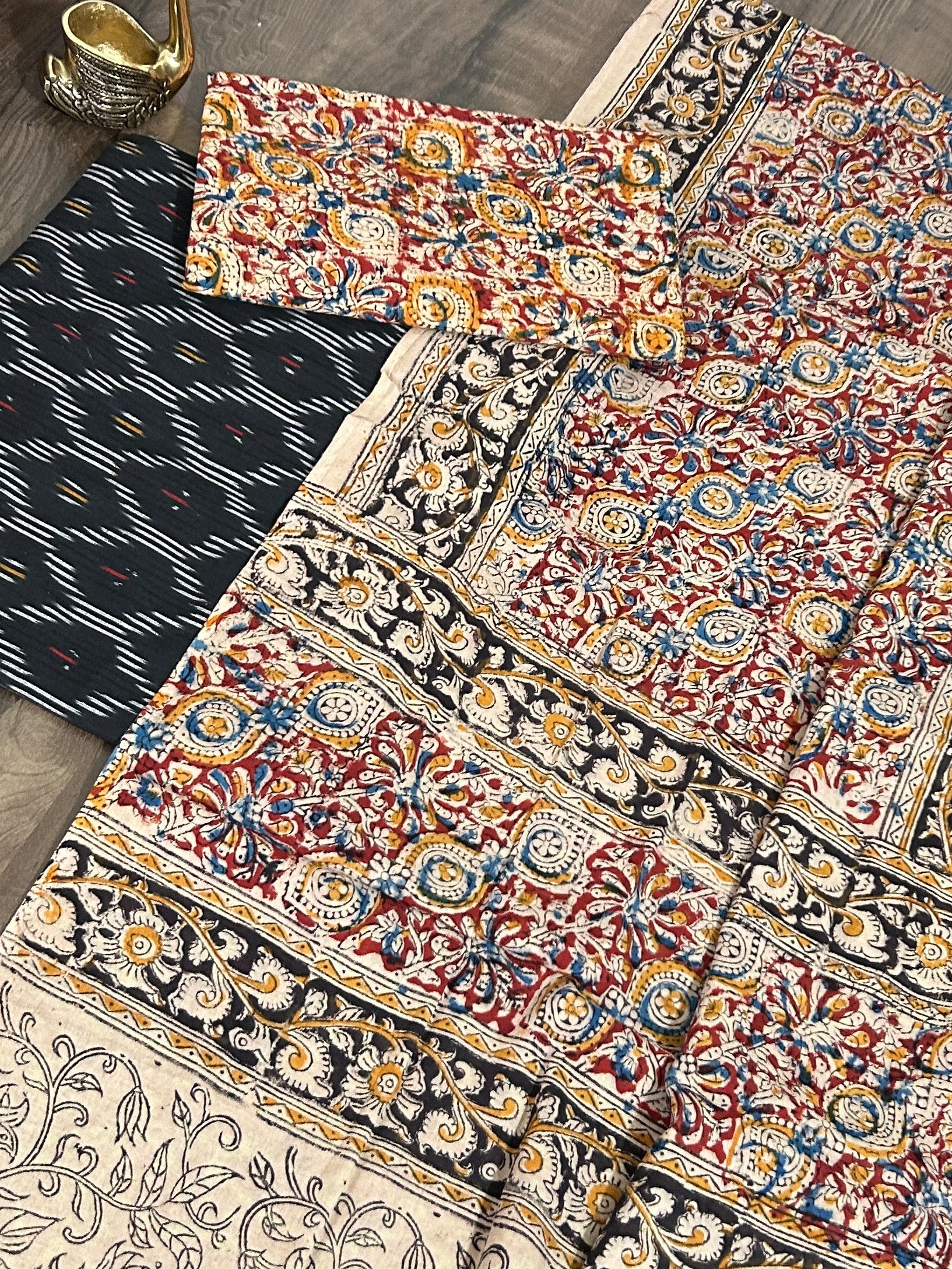 Ikat Kalamkari Cotton Dress Material