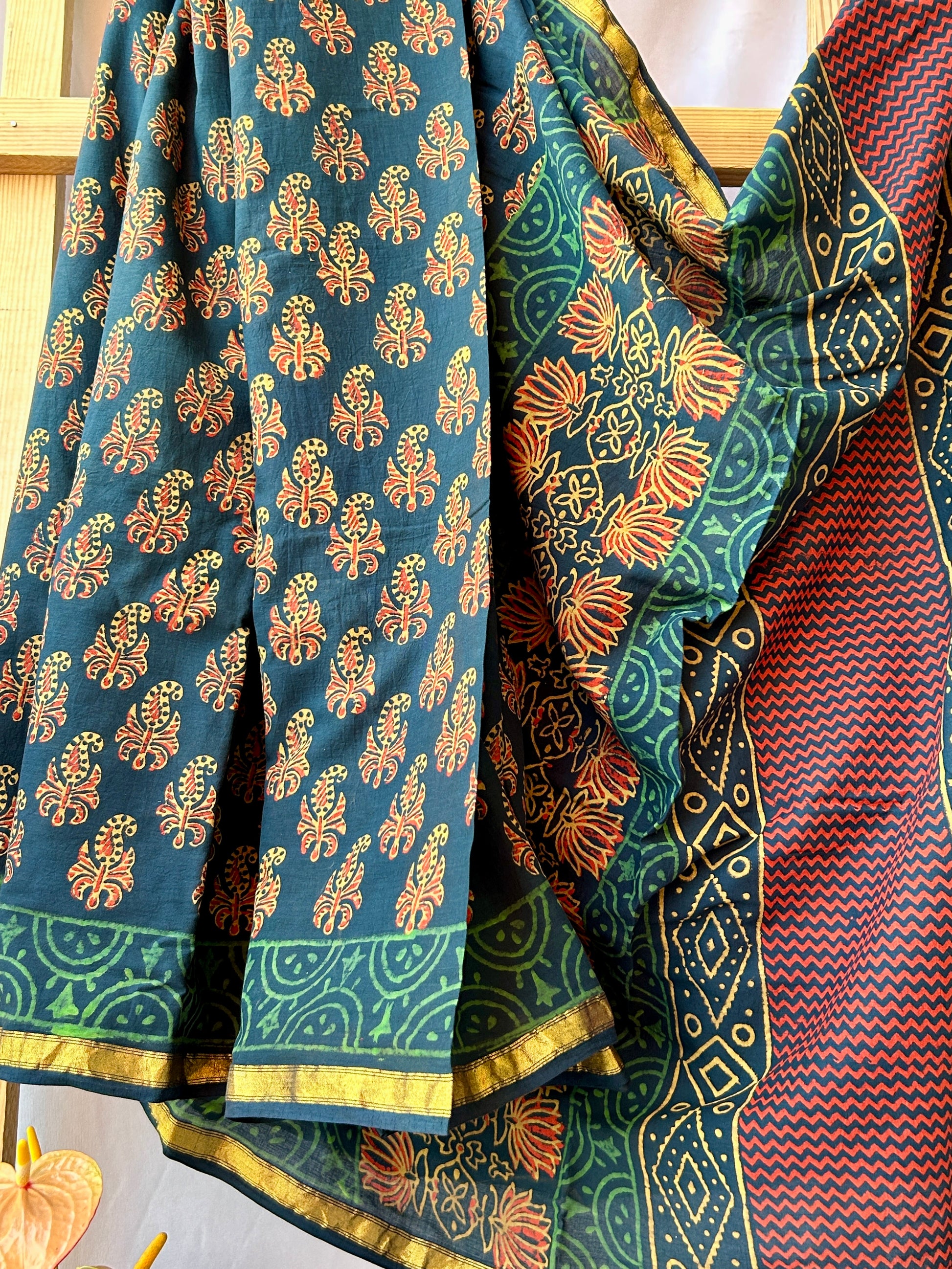 Cotton Hand Blockprint Saree