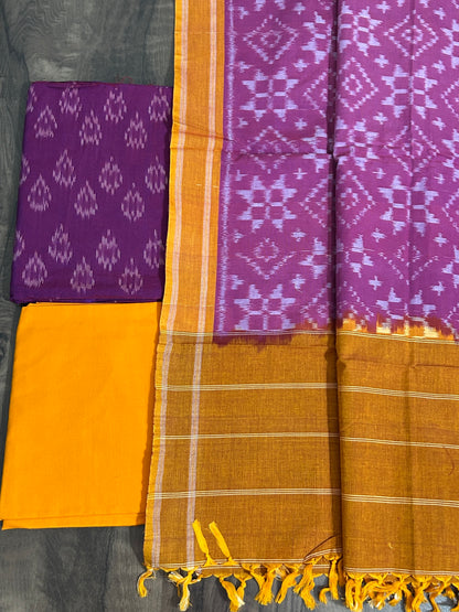 Telia Rumal Double Ikat Cotton Dress Material