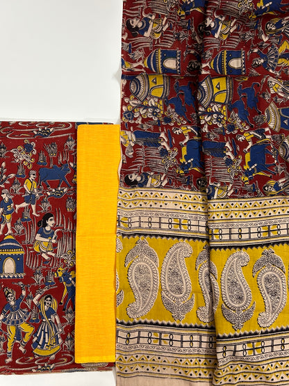 Kalamkari Cotton Dress Material