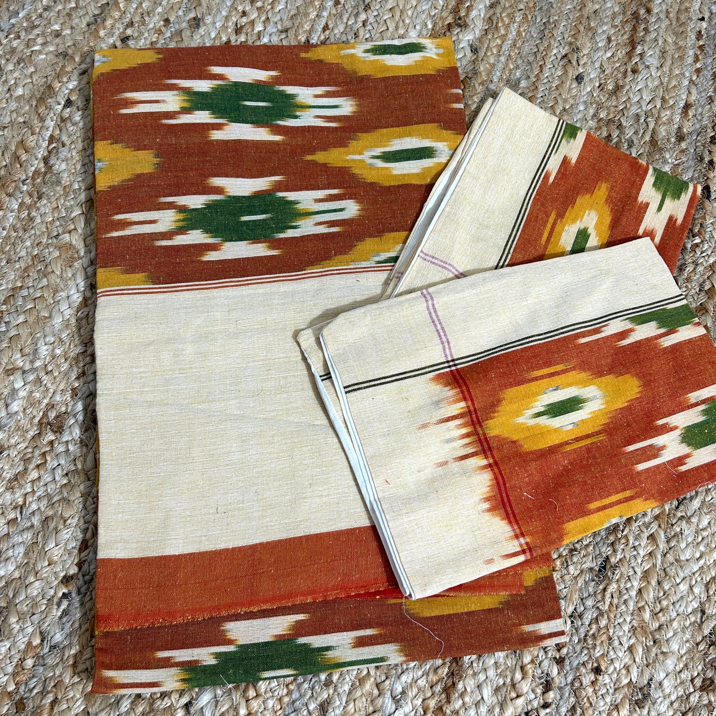 Ikat Double Cot Cotton Bedsheet
