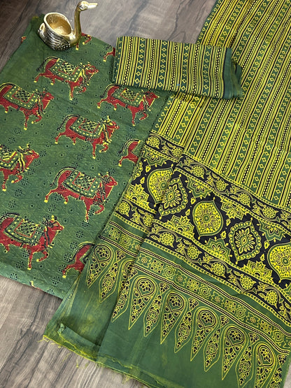 Ajrakh Cotton Hakoba Dress Material