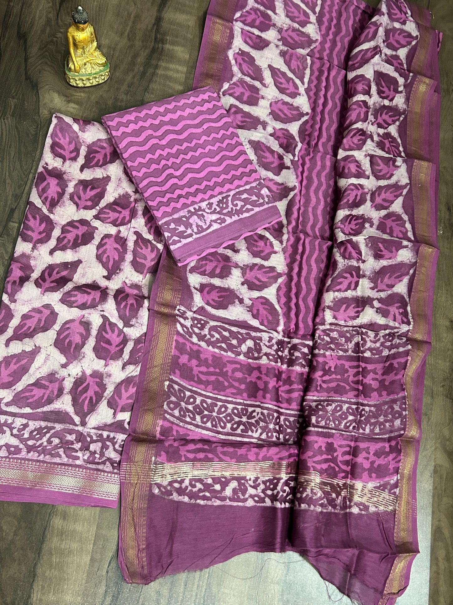 Hand BlockPrint Maheshwari Silk Cotton Dress Material