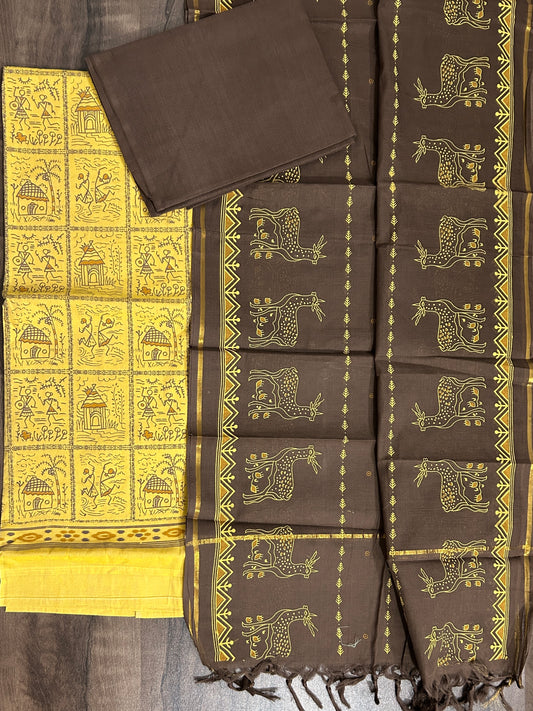 Mangalagiri Cotton Printed Dress Material