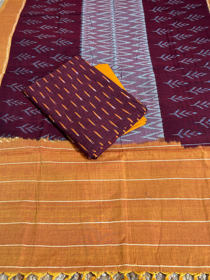 Ikat Mercerised Cotton Dress Material