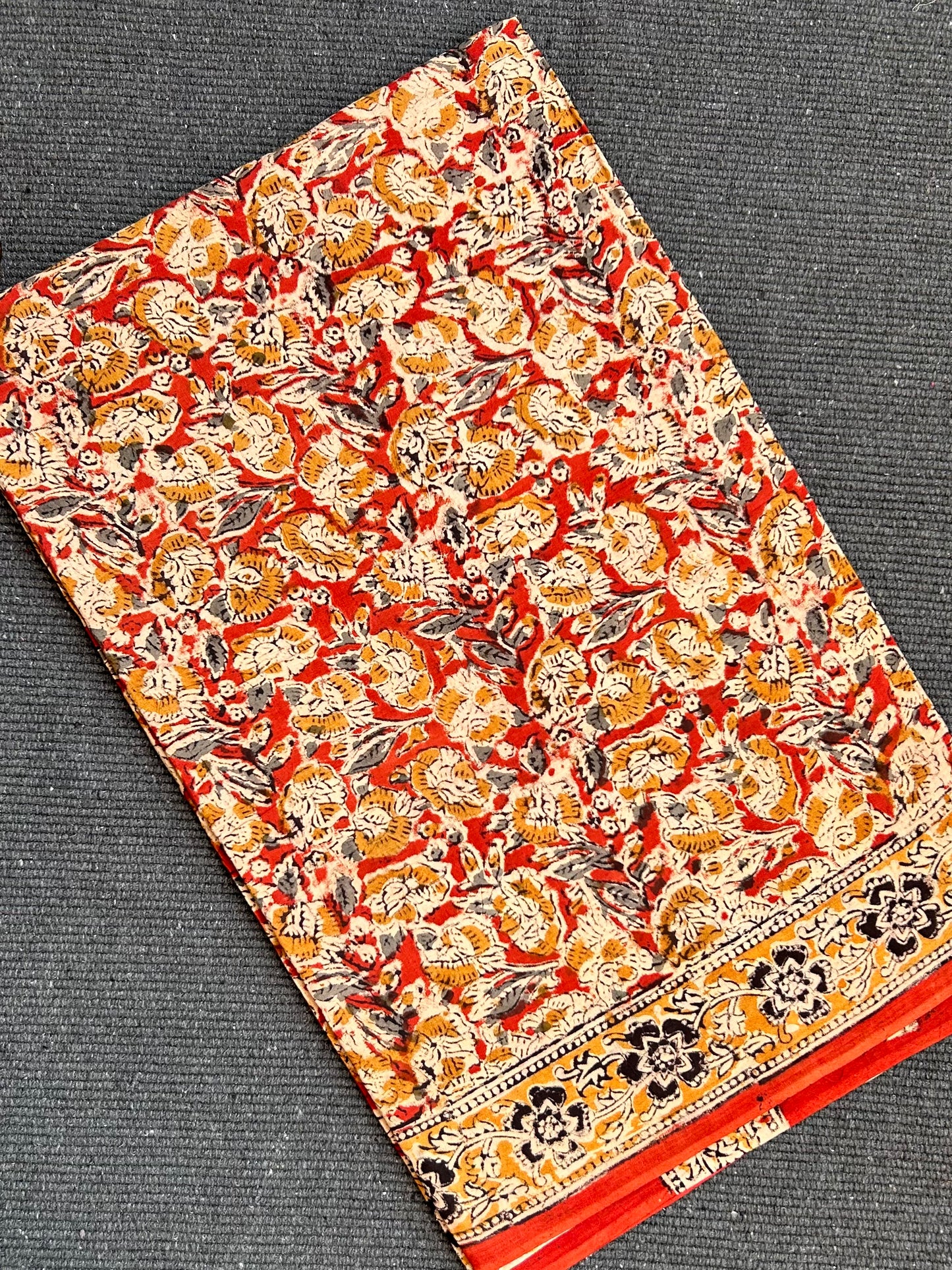 Kalamkari Malmal cotton saree with blouse