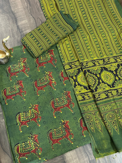 Ajrakh Cotton Hakoba Dress Material