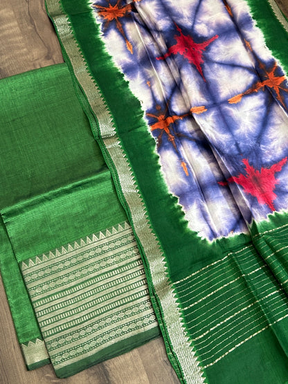 Mangalagiri Silk Cotton Top Dupatta Set #