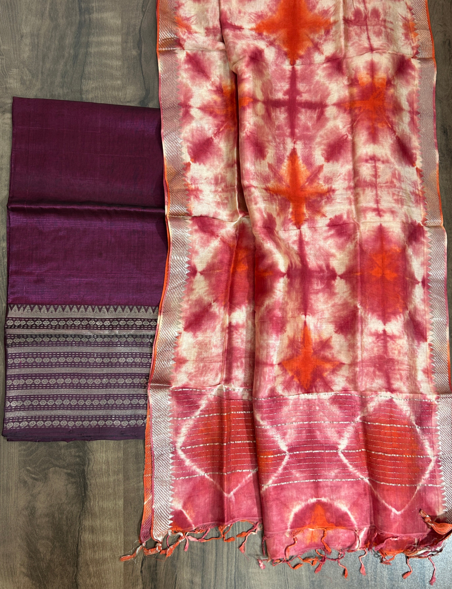 Mangalgiri Silk Cotton Top Dupatta Set