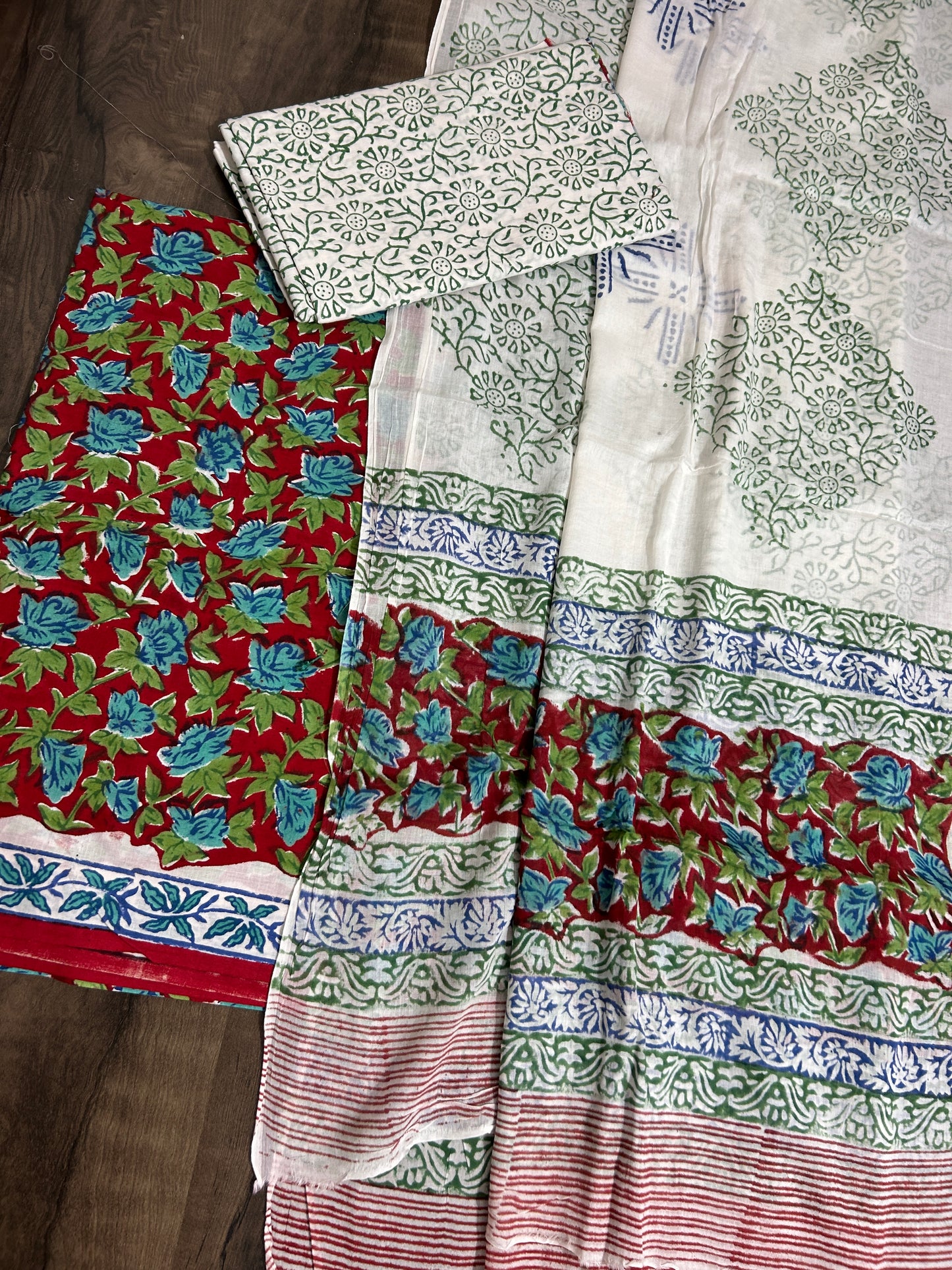 Hand Block Printed Cotton Dress Material *