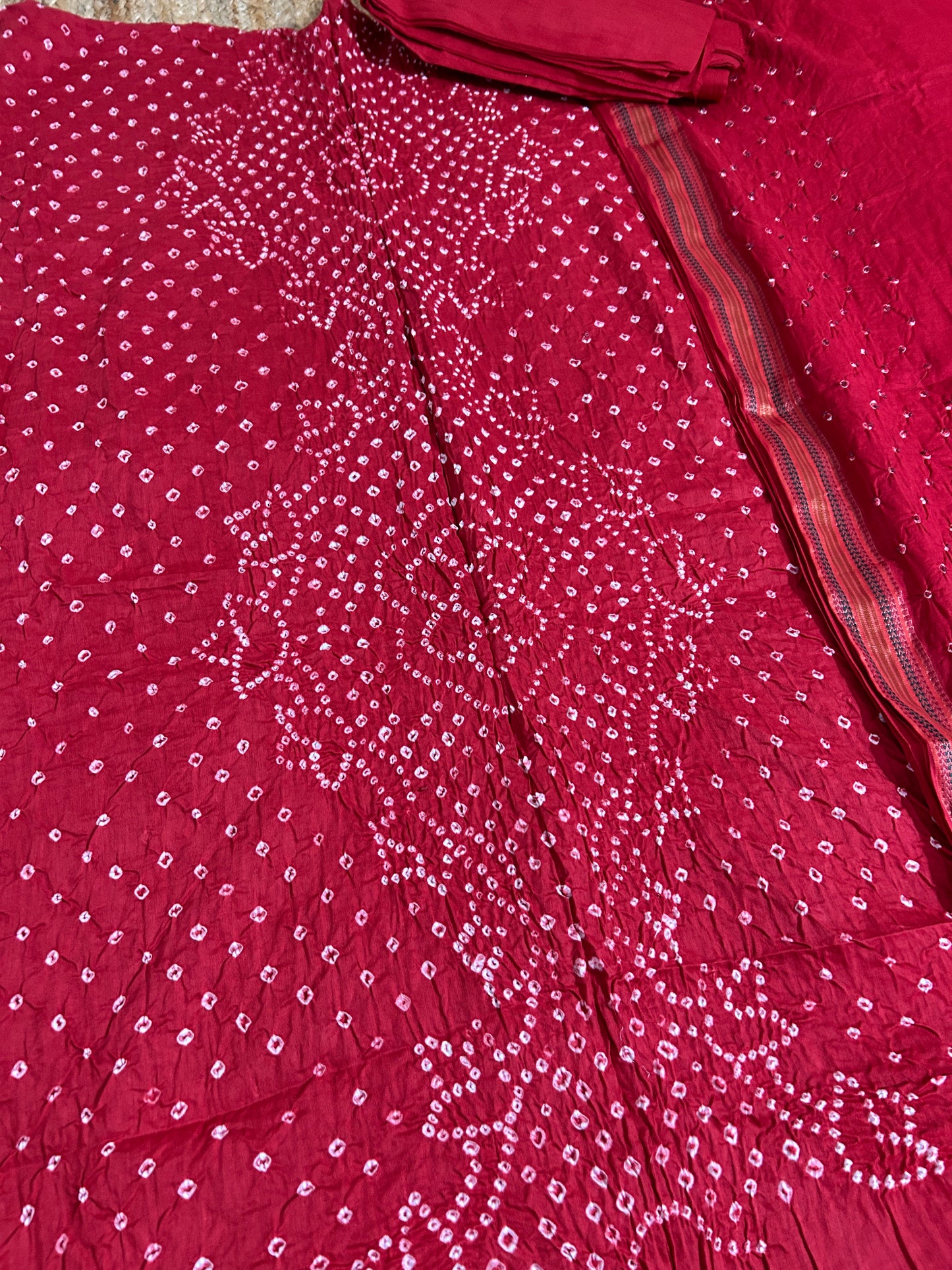 Bandhej Satin Cotton Dress Material