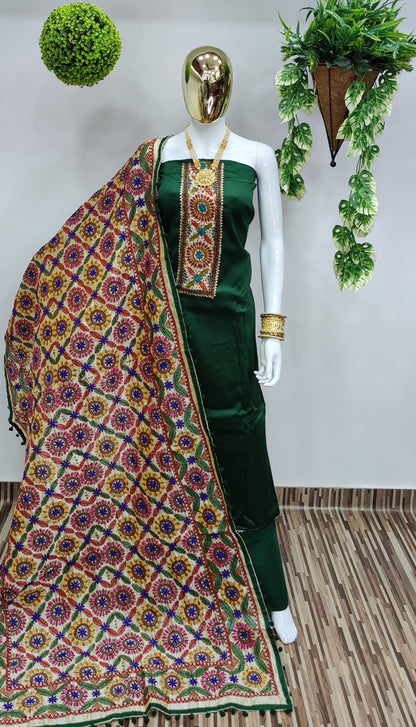 Jam Cotton Dress Material with Phulkari Dupatta