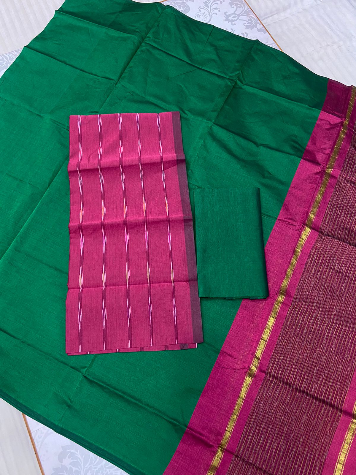 Ikat Semi Silk Dress Material