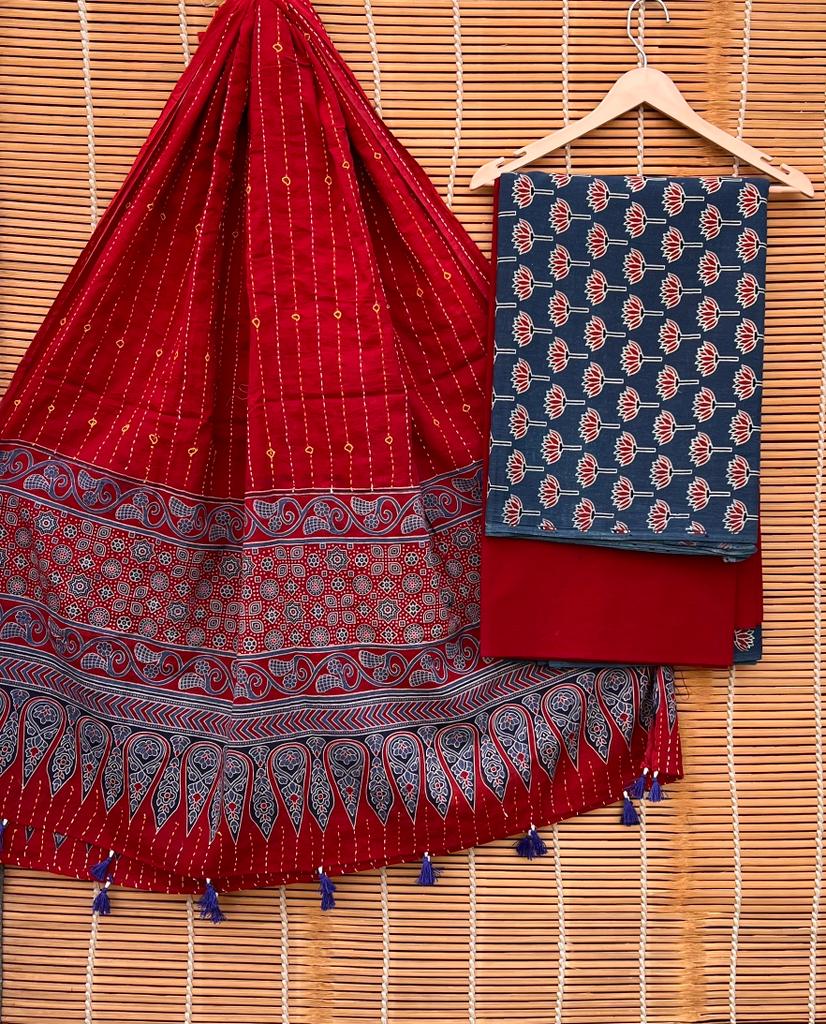 Ajrakh Block Printed Dress Material - Manufacturer Exporter Supplier from  Barmer India