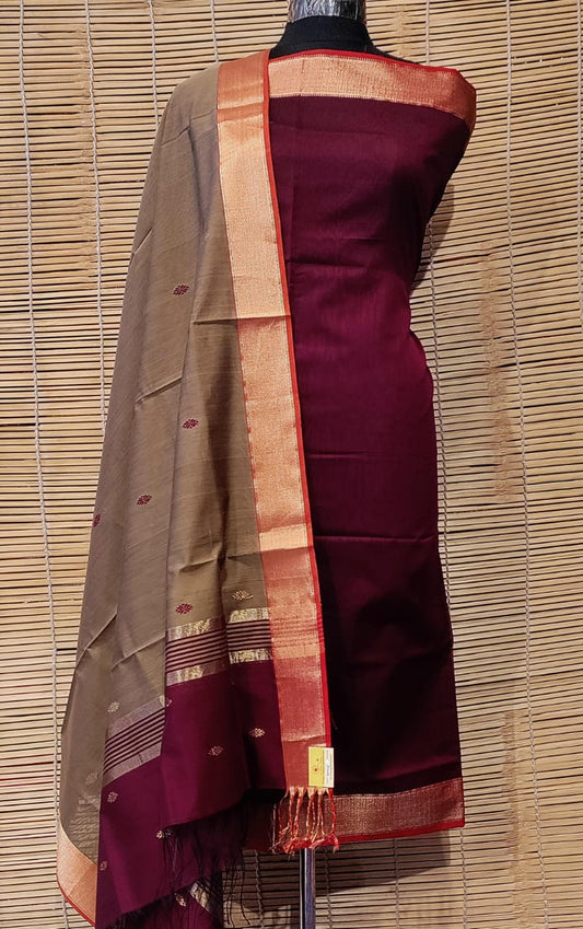 Maheshwari Silk Cotton Top Dupatta Set
