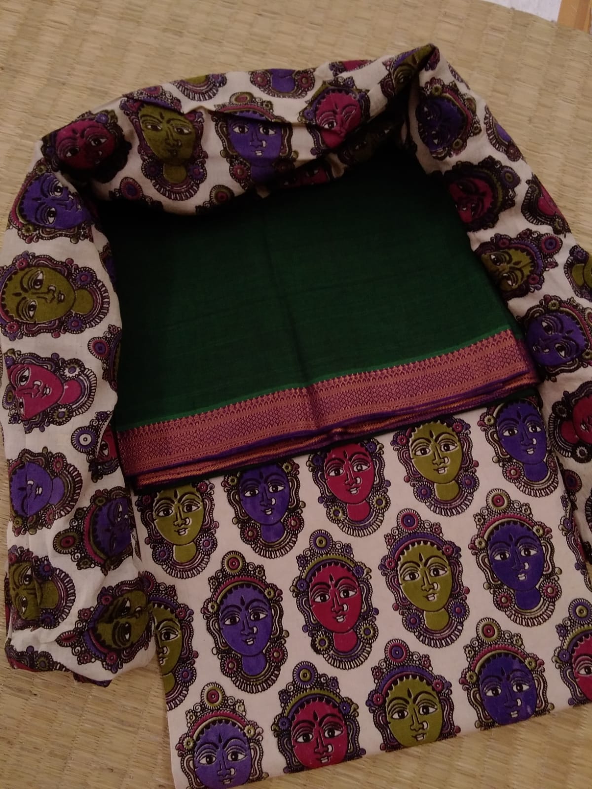 Mangalgiri Cotton Dress Material with Nizaam Border
