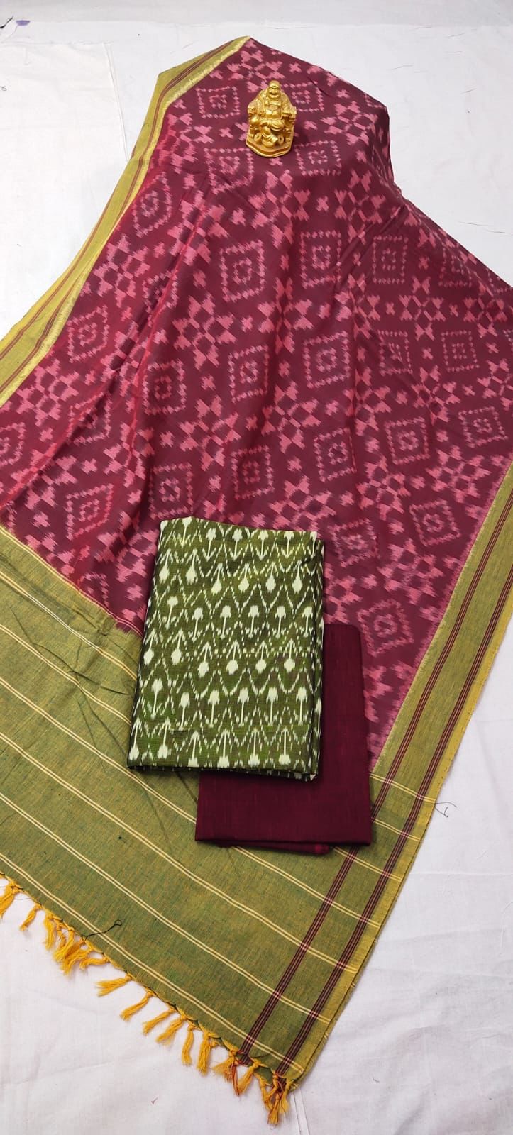 Telia Rumal Double Ikat Mercerised Cotton Dress Material