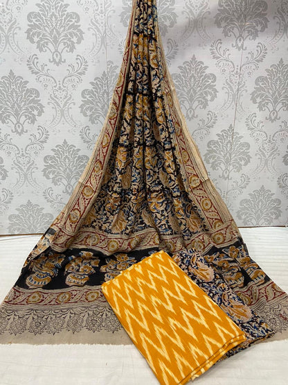 Ikat Kalamkari Cotton Dress Material