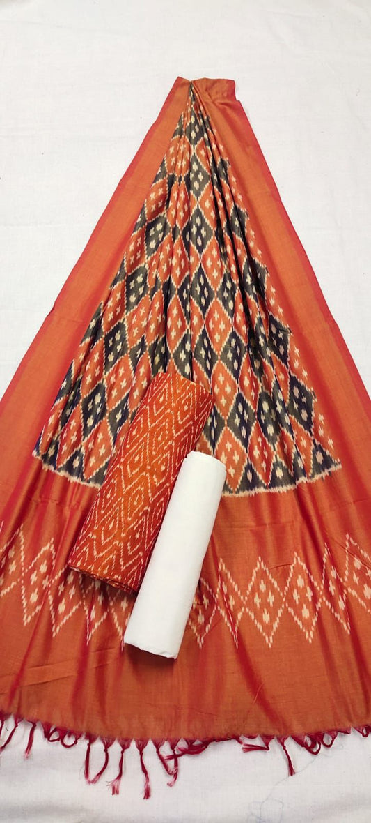 Double Ikat Mercerised Cotton Dress Material