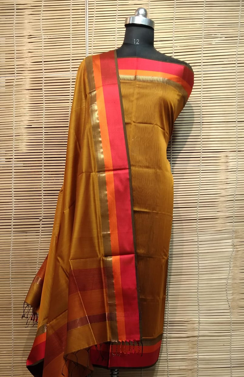 Maheshwari Silk Cotton Top Dupatta Set