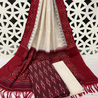 Double Ikat Cotton Dress Material