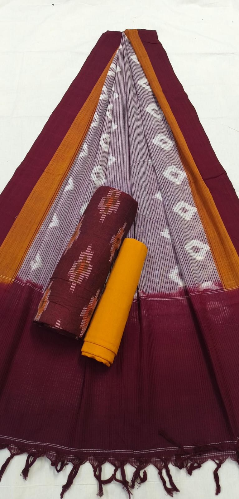 Double Ikat Cotton Dress Material