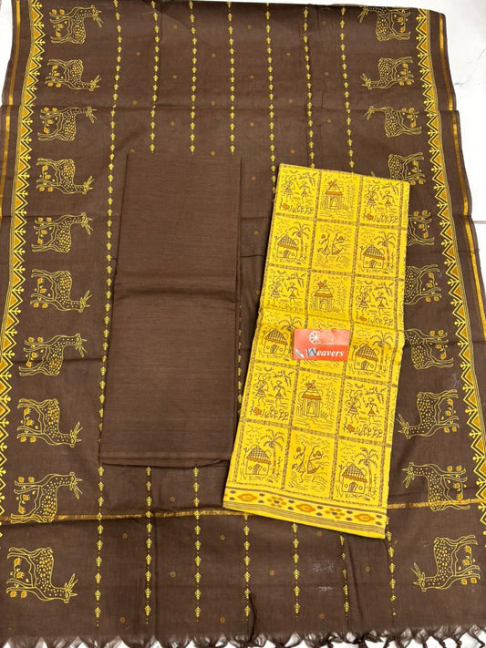 Mangalagiri Cotton Printed Dress Material