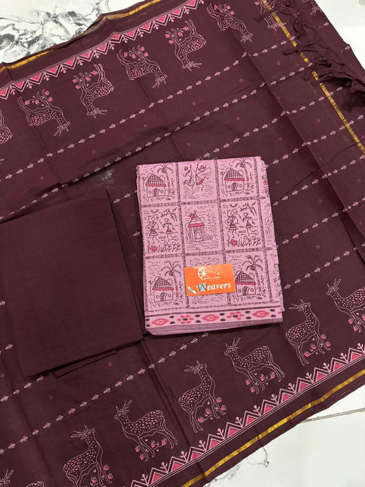 Mangalagiri Cotton Printed Dress Material