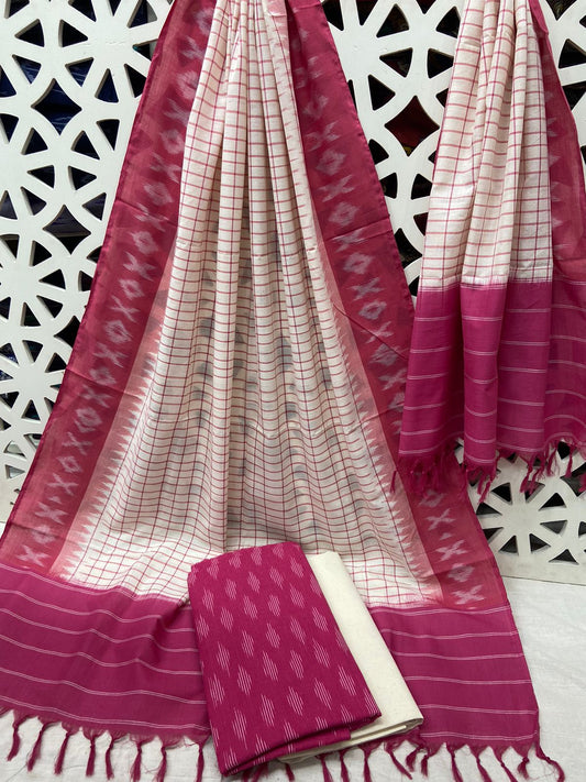 Double Ikat Cotton Dress Material