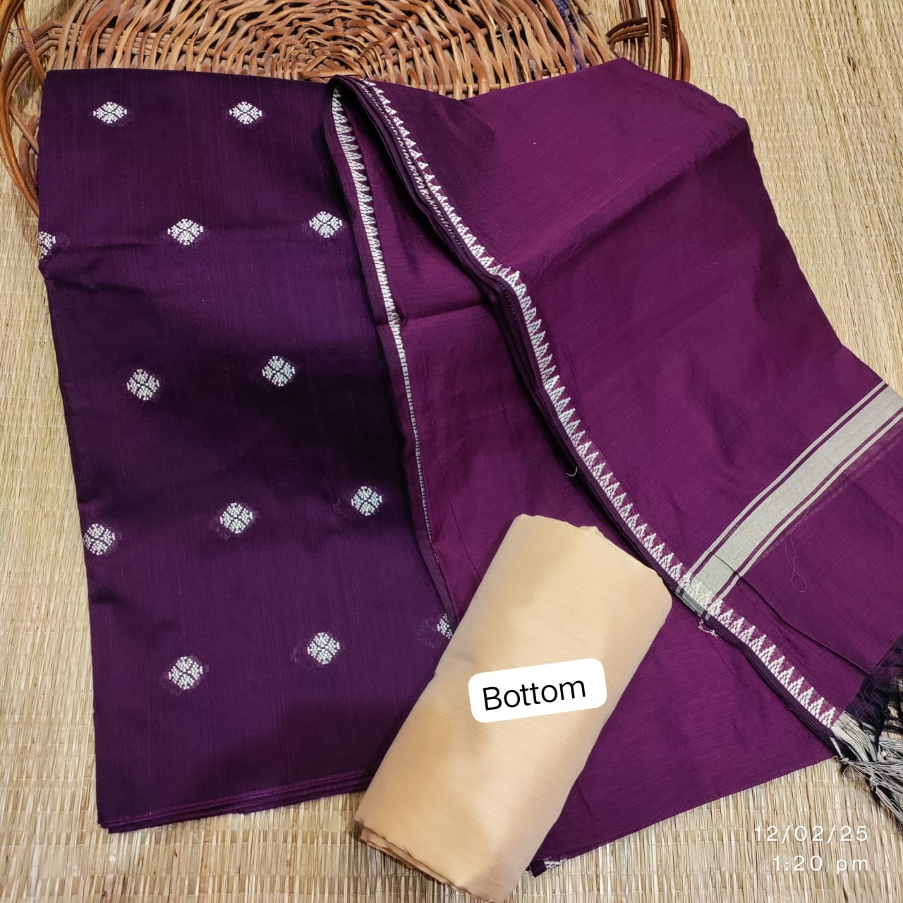 Weaving Blend Cotton Silk Dress Material