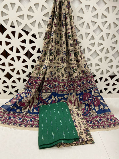 Ikat Kalamkari Cotton Dress Material