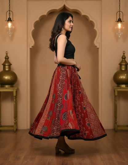Ajrakh Cotton Skirt