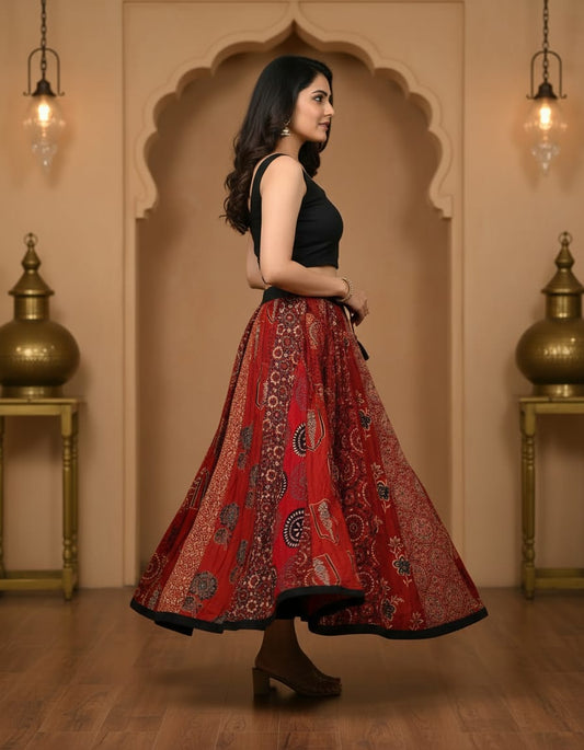 Ajrakh Cotton Skirt