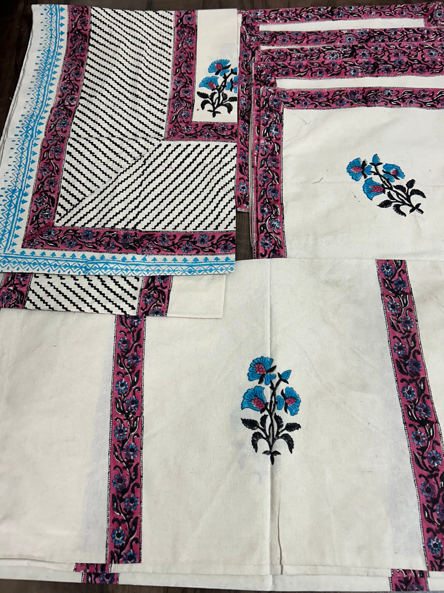 8 pc Hand Block Printed Diwan Set
