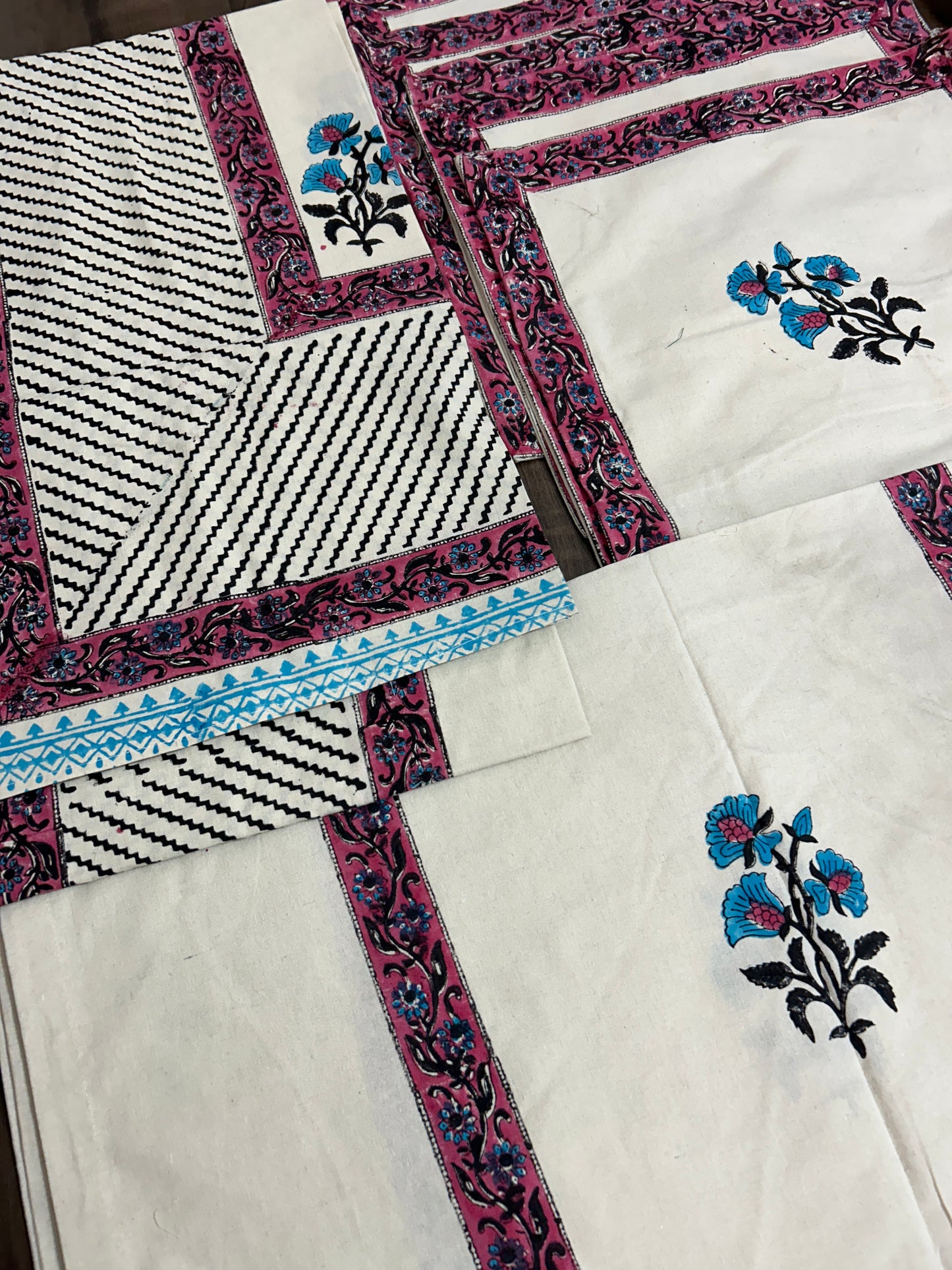 8 pc Hand Block Printed Diwan Set