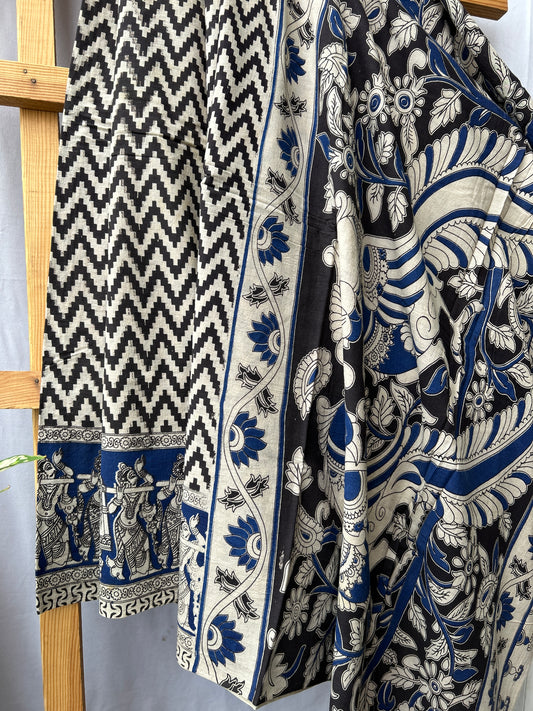 Kalamkari Cotton Hand BlockPrint Saree