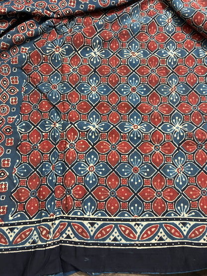 22. Ajrakh Cotton Saree with Blouse