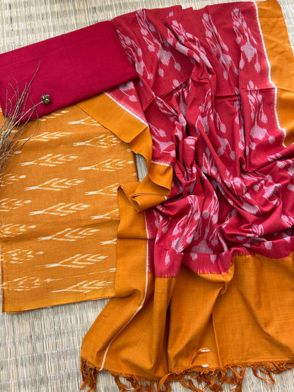Double Ikat Cotton Dress Material