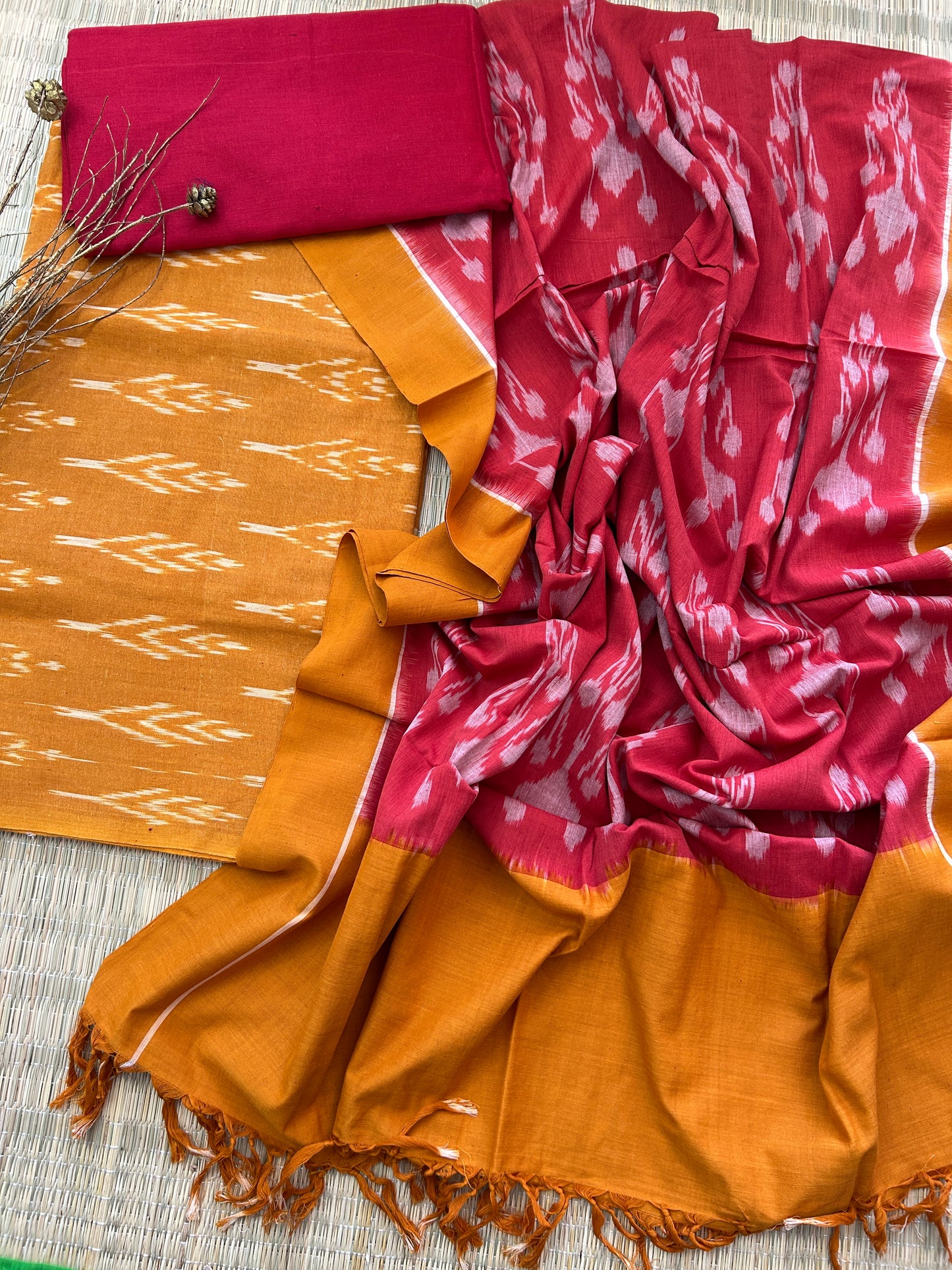 Double Ikat Cotton Dress Material