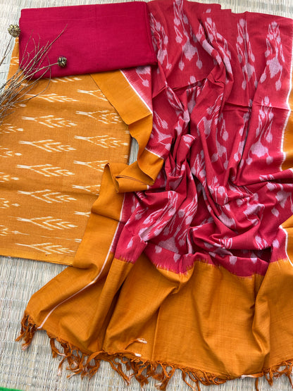 Double Ikat Cotton Dress Material
