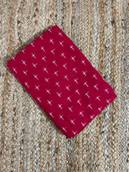 Red Double Ikat Cotton Fabric (2.5 meter)