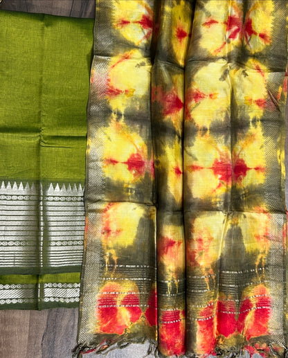 Mangalagiri Hand woven Silk Cotton Dress Material