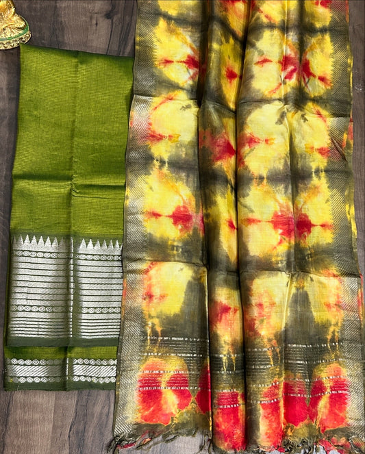 Mangalagiri Hand woven Silk Cotton Dress Material