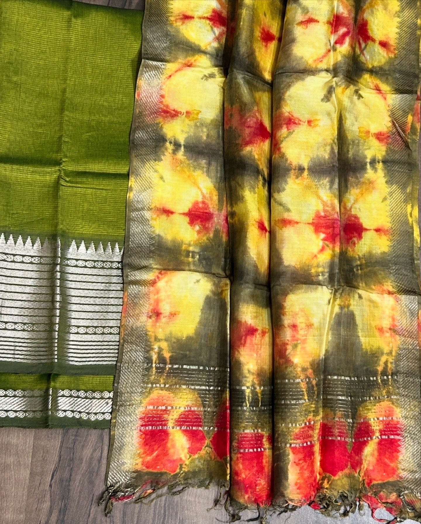 Mangalagiri Hand woven Silk Cotton Dress Material