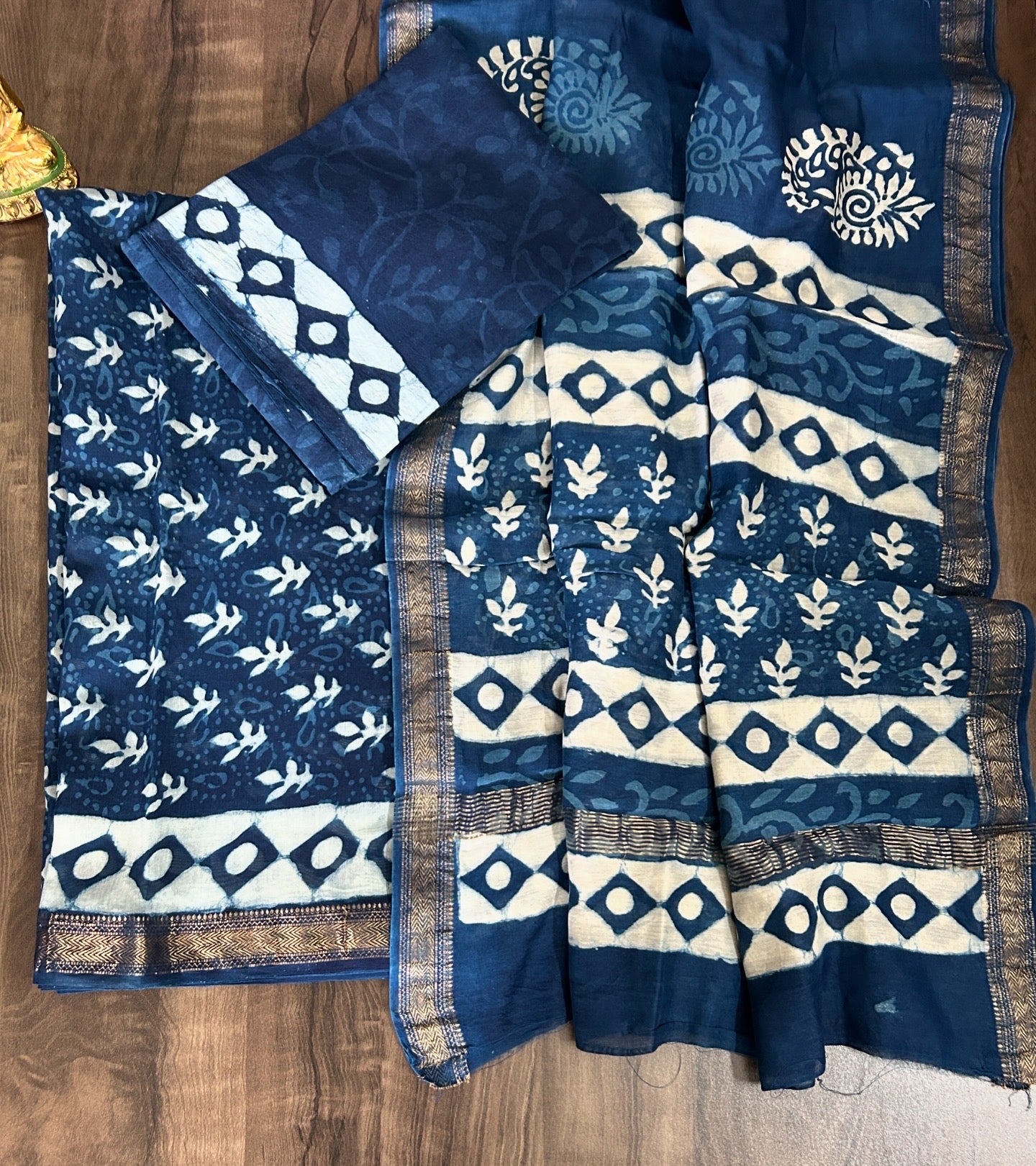 Hand BlockPrint Maheshwari Silk Cotton Dress Material